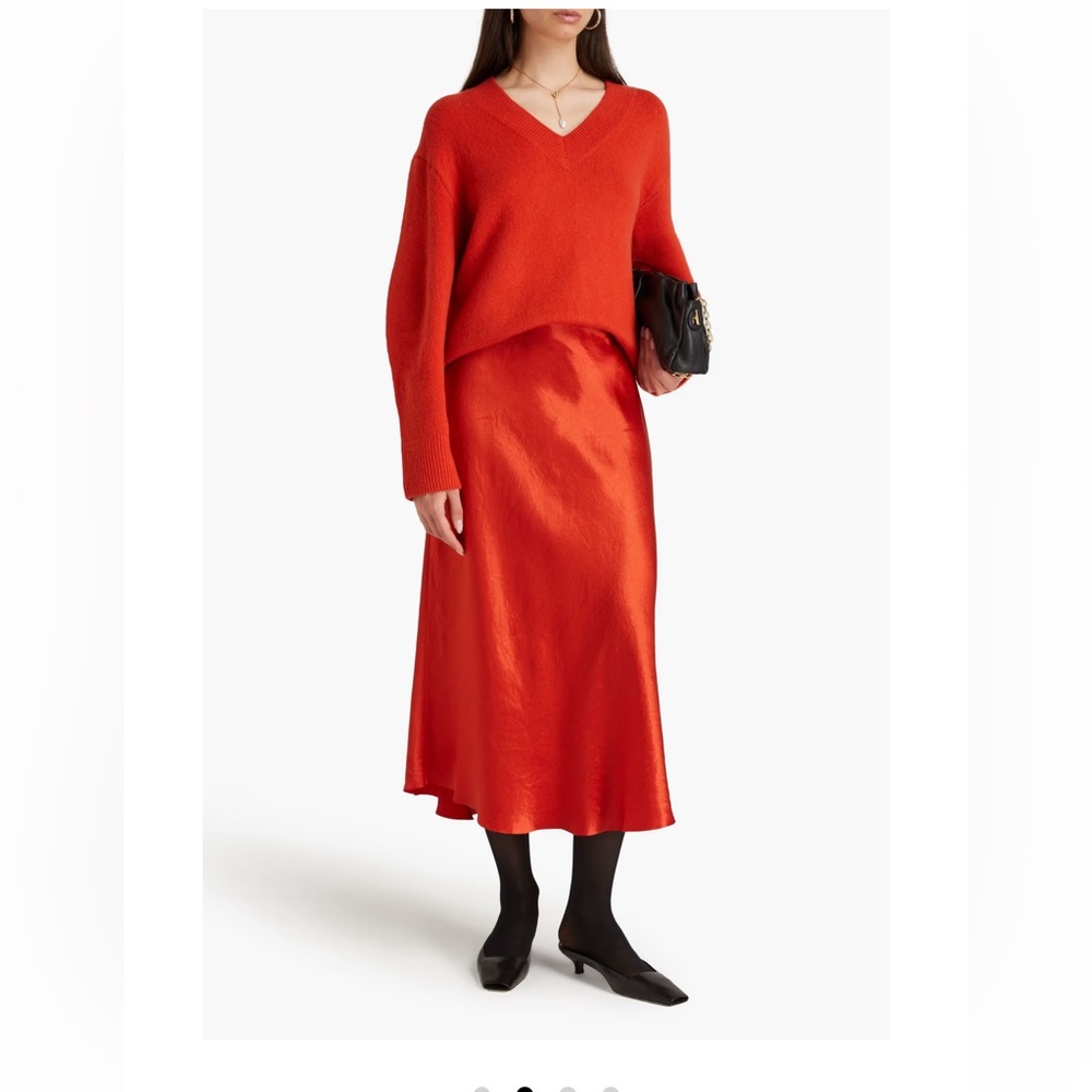 Vince Satin Midi Skirr in Medium in Copper *Worn Once*